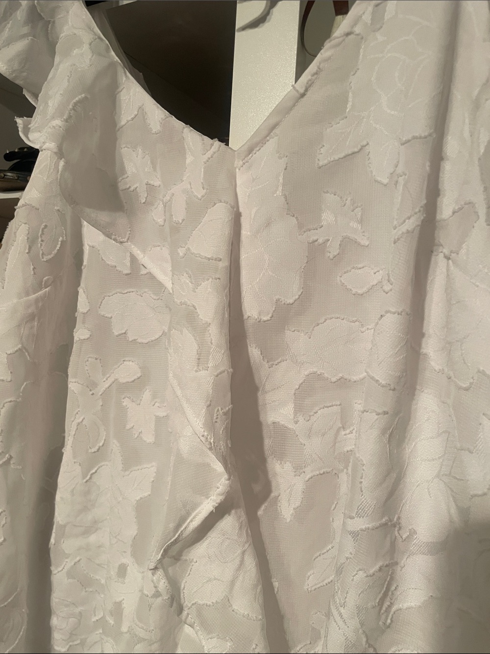 A New Day White Floral Textured Ruffle Cami Top - Picture 2 of 4